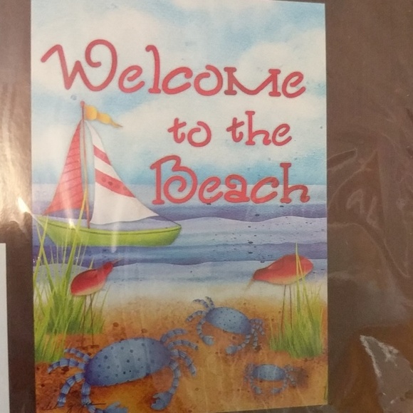Garden Flag 12.5 x 18" Welcome to the Beach - Picture 1 of 8